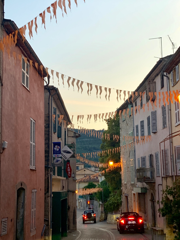 Mountain town at dusk